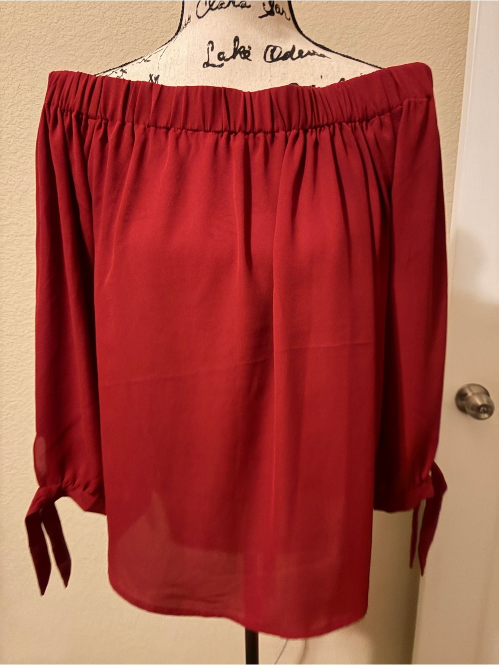 Express Off-Shoulder Burgundy Red Blouse